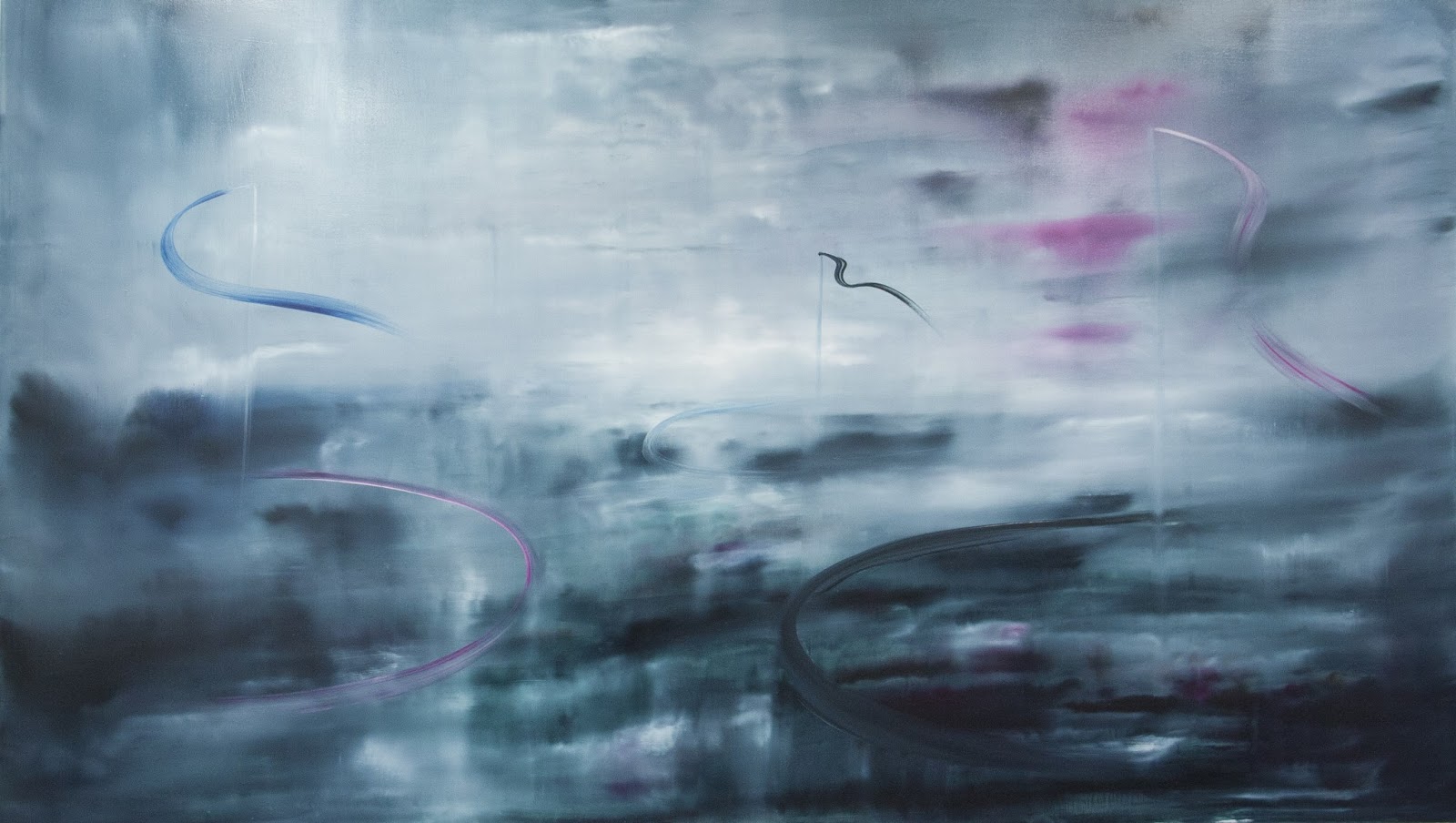 Three Kingdoms, 2013, öljy mdf-levylle/oil on board, 104 x 180 cm