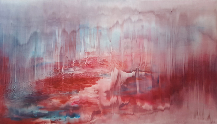 Red Forest, 2018, öljy mdf-levylle/oil on board, 104 x 180 cm